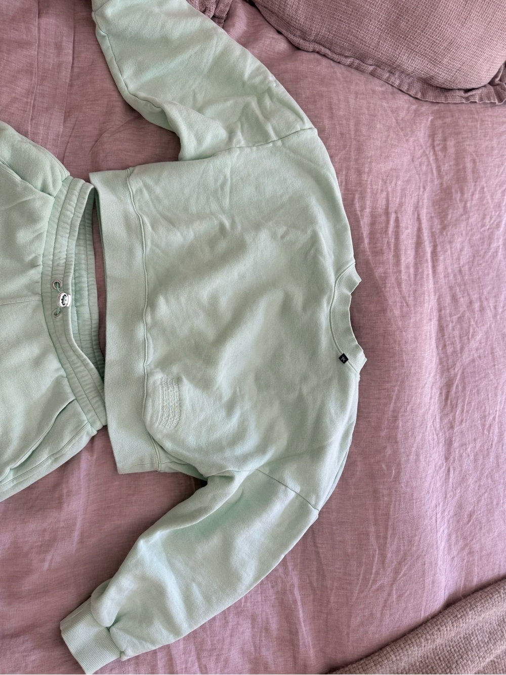 The Kooples Mint Green Cropped Turtleneck Sweater
